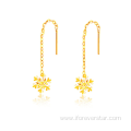 Snowflake Shaped 18K Solid Gold Earring Jewelry